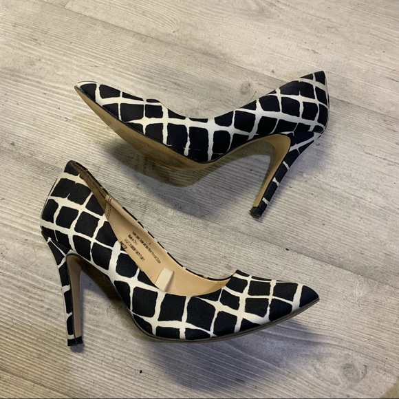 Black and white square print stiletto heel - Picture 6 of 10
